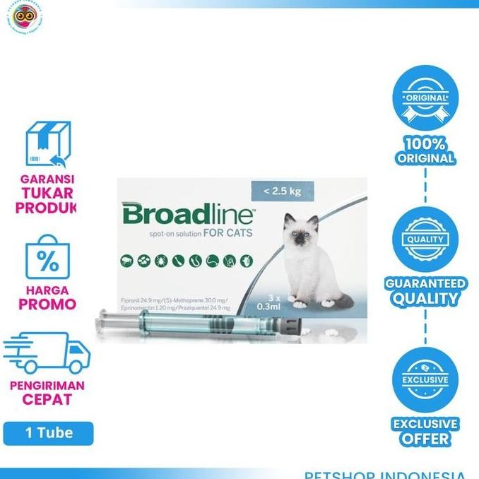 BROADLINE Cat S <2.5 (1 Tube) - Obat Kutu Kucing Ampuh Plus Obat Cacing & Scabies