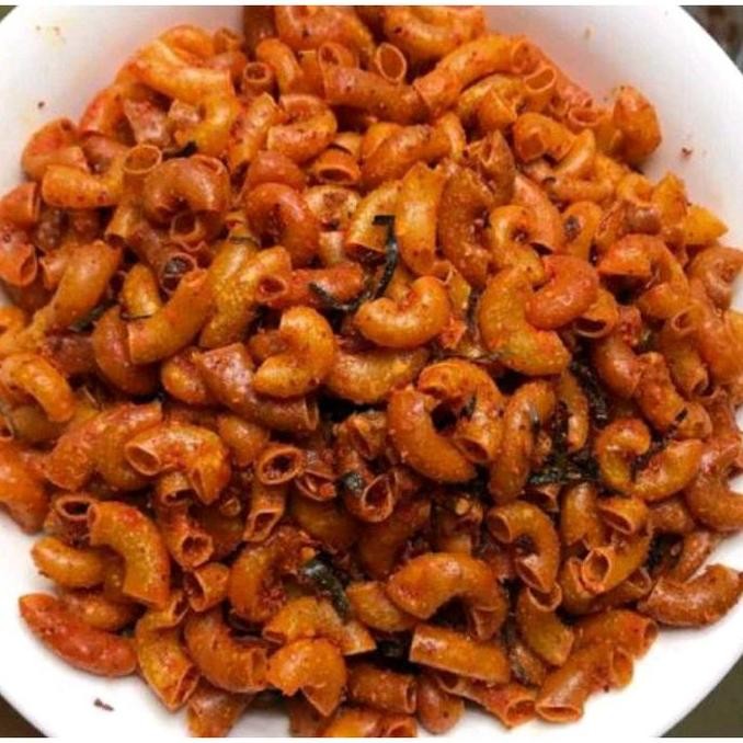

HIW Makaroni cikruh 500g Daun Jeruk Camilan Asin Pedas Makanan Camilan - Spices Food Snack Cemilan Keripik Kripik Kripik