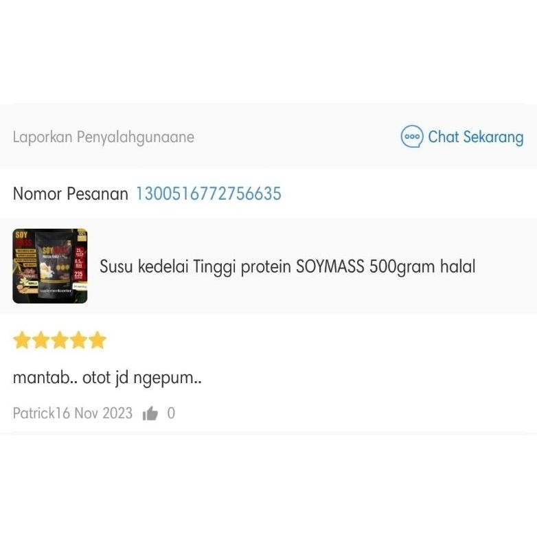 

Ready Susu Kedelai Tinggi Protein Soymass Whey Tinggi Protein 500Gram Halal