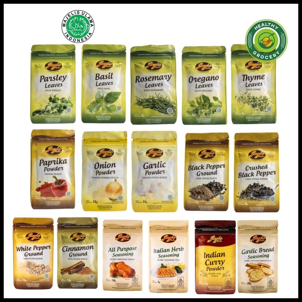 

JAY'S POUCH ALL VARIAN / JAYS / BUMBU DAPUR / JAY / BUMBU MASAK / HERB / SEASONING / OREGANO / PARSLEY / GARLIC POWDER