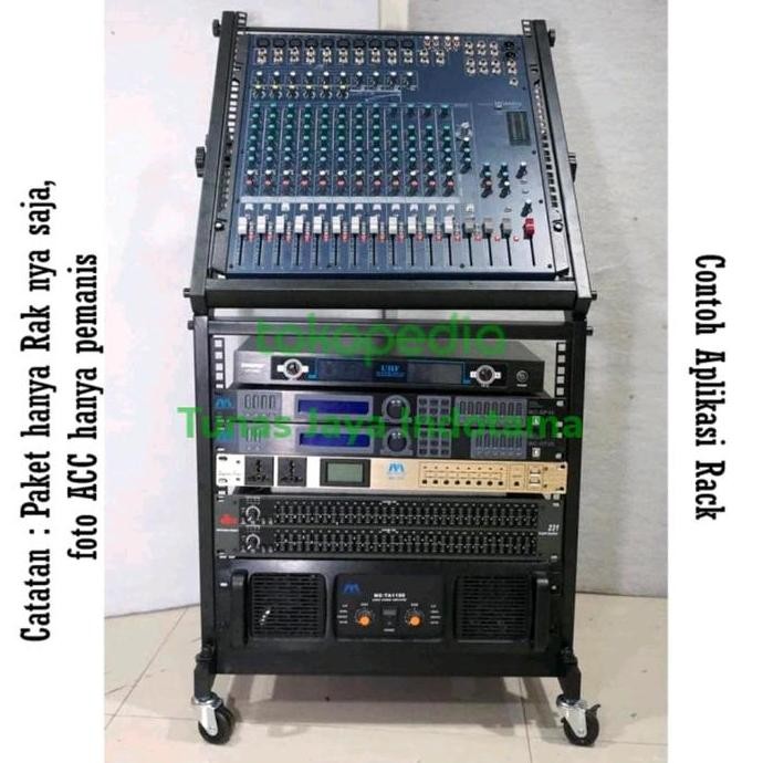 Rack Power 10 U + Mixer Audio / Rak Tempat Acc Sound System New Stok
