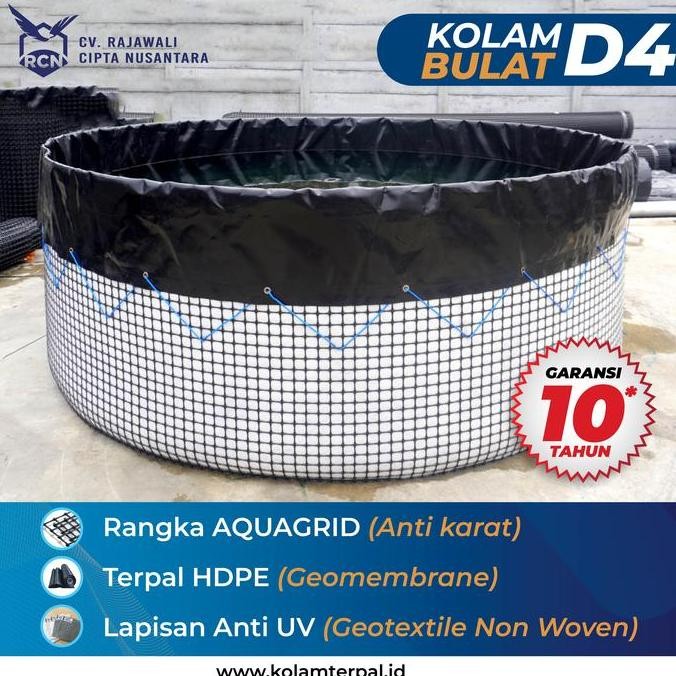 NEW Kolam Terpal Bulat Bahan GEOMEMBRANE 500micron Diameter 4