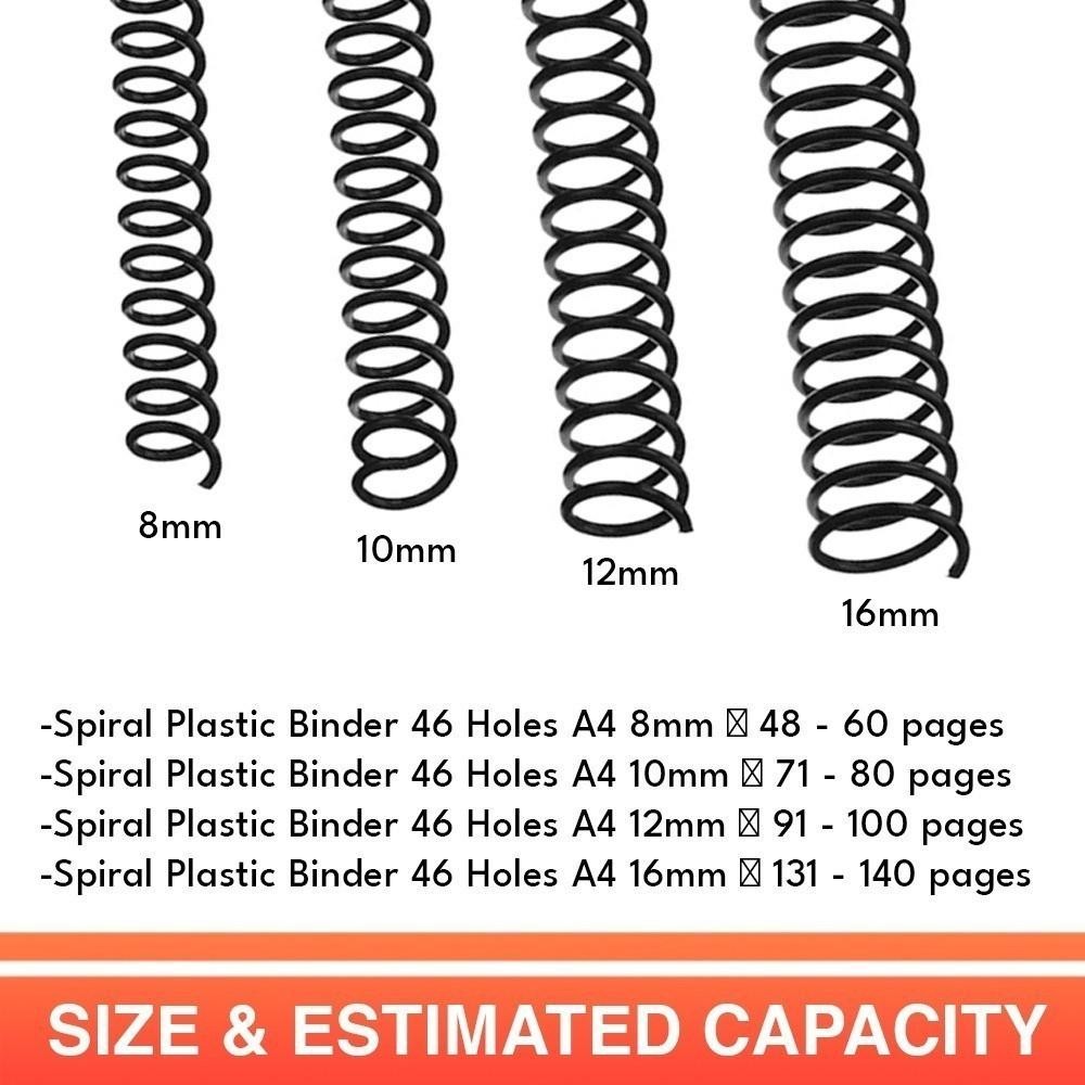 

Spiral Kawat / Ring Kawat Jilid Spiral 3:1 34 Lubang Warna Hitam / Putih