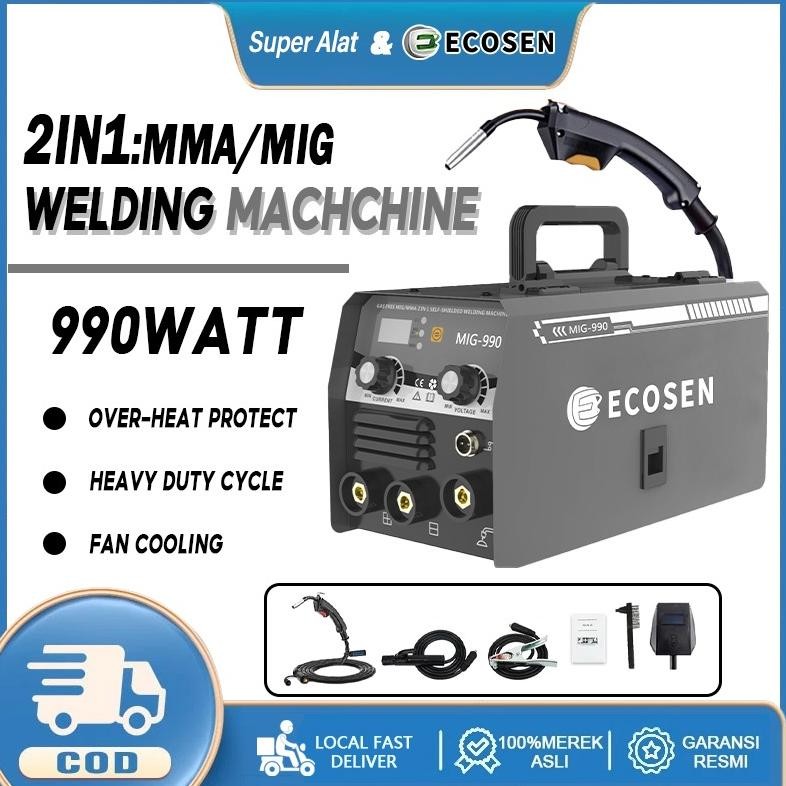 Super Alat Mesin Las MIG 990 Watt Mesin Las Listrik 120A IGBT Mesin Trafo Las Welding