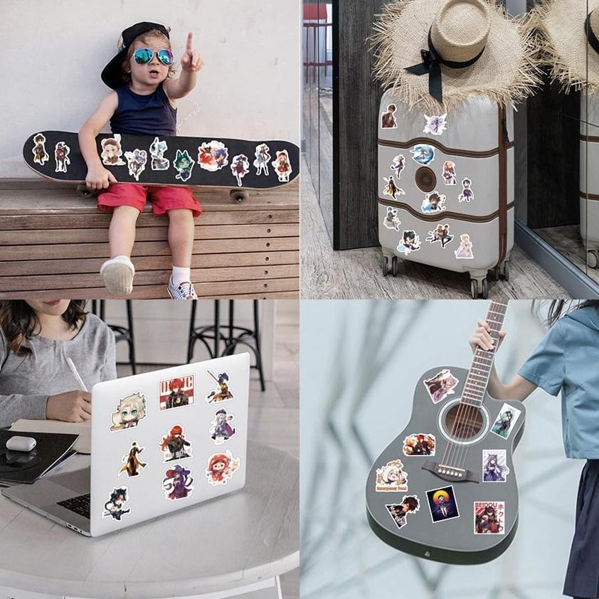 

Premium 100Pcs/Set Genshin Impact Series D Stikers Cartoon Games Diy Fashion Luggage Laptop Skateboard Doodle Decals Stikers High Quality