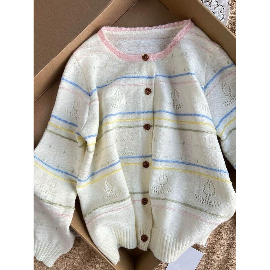 Markas Fashion99 Cardigan Wanita Rajut Halus Rainbow 730# A402 Baju Atasan Knitwear Tebal Outer Kanc