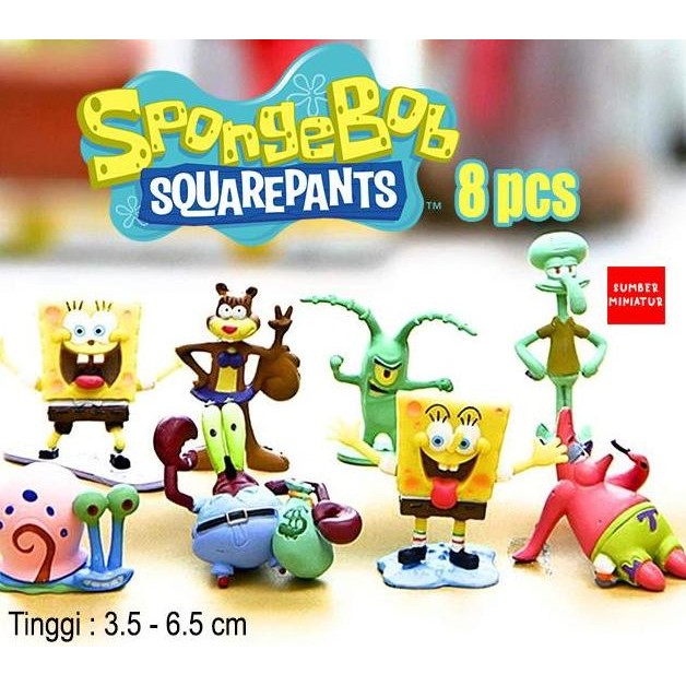 

Terlaris Spongebob / Sponge Bob Set Figure Mainan Hiasan Kue Hiasan Aquarium