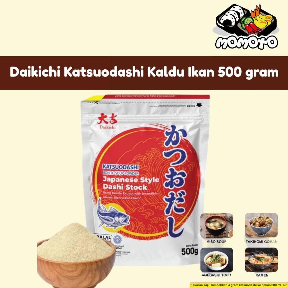 

HALAL Daikichi Katsuodashi 500 gram Bonito Soup Powder / Bubuk Ikan Bonito Kering Kaldu Ikan Dashi nUg