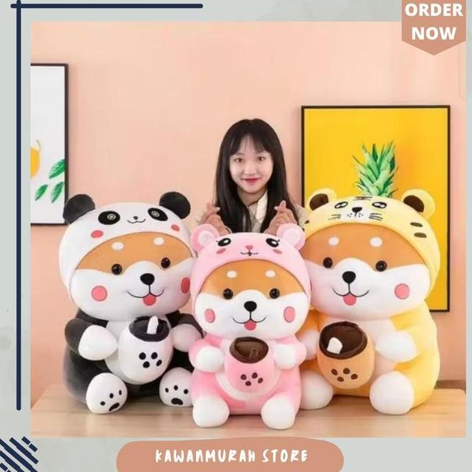 Boneka Anak Shiba Inu Lucu Jumbo 30cm Halus Lembut / Boneka Anjing Shiba Inu