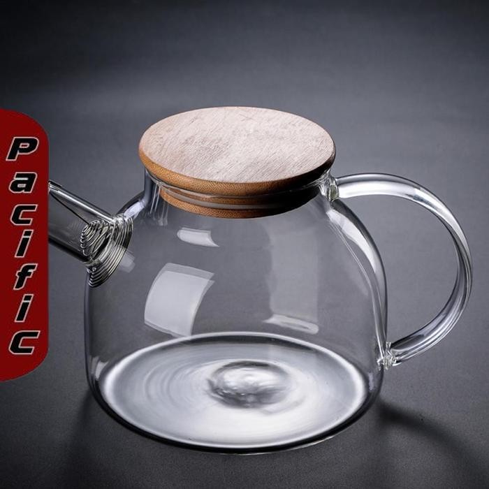 Promo Teko Pitcher Pemasak Masak Air Teh Teapot Maker Kaca Borosilicate Glass
