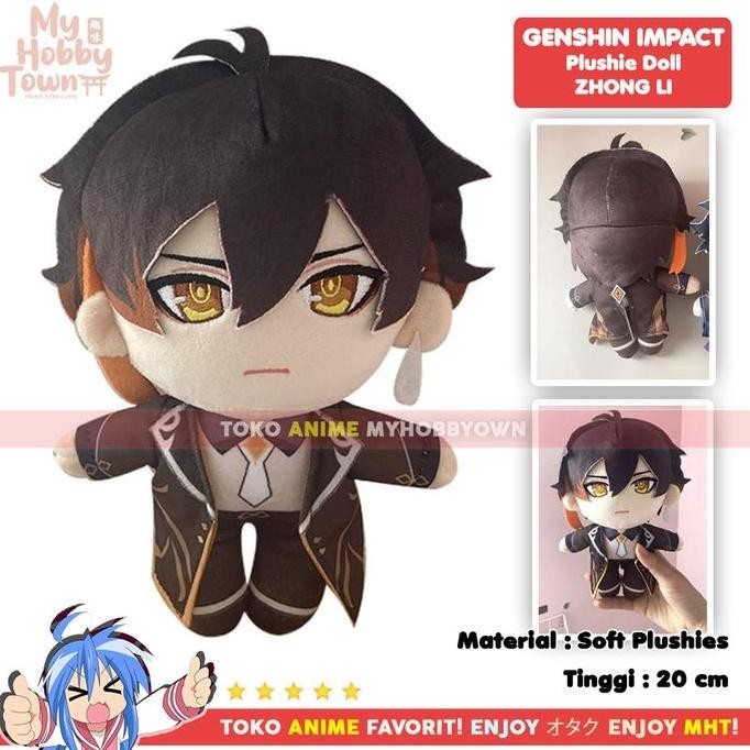 Boneka Anime Karakter Zhongli Plushie Doll