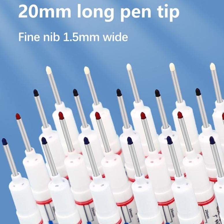 

RB 10PCS Spidol Kepala Panjang Jangkauan Dalam Long Head Marker Nib Waterproof Cepat Kering 20mm