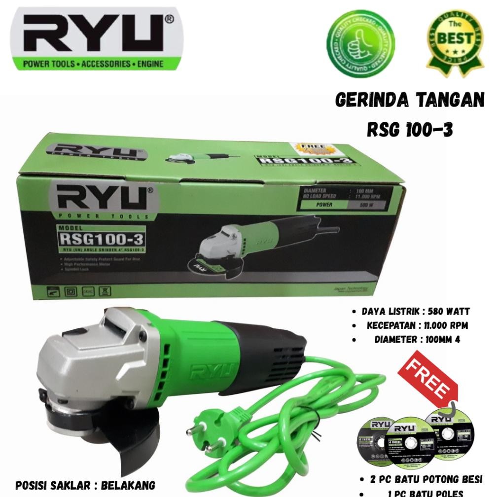 GERINDA TANGAN RYU RSG 100-3 / GERINDA TANGAN RYU 4 INCH