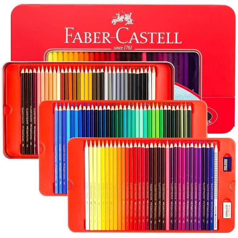 

Faber-Castell New 50/100Color Oil Colored Pencils Tin Box Set Sketch Drawing Pencil For Artist School Children Gift Art Supplies