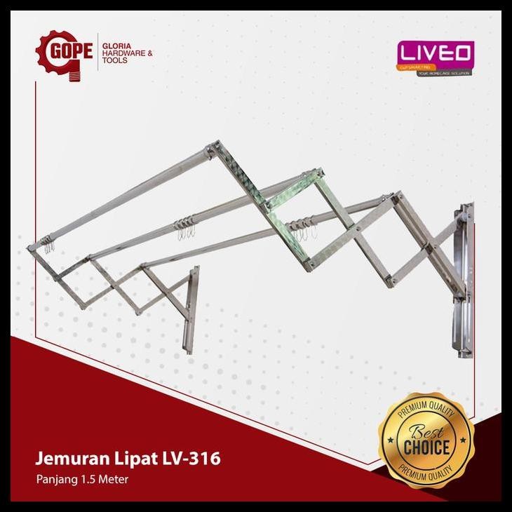 Liveo Lv 316 Jemuran Dinding Lipat 1.5 Meter