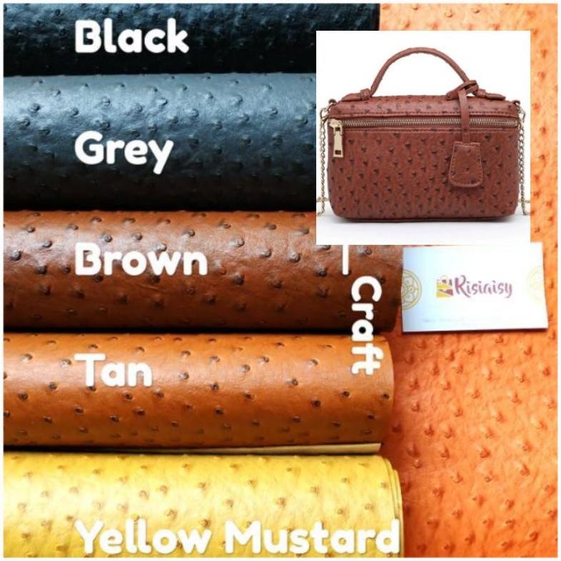 SY Kulit Sintetis Ostrich Etalase 2 | Synthetic Leather Ostrich | Kulsin | Bahan Tas | Bahan Sepatu
