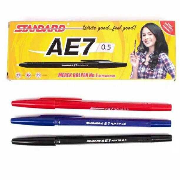 

''Terlaris" Pen Standart Ae7 (12Pc) Tinta Tahan Lama Murah