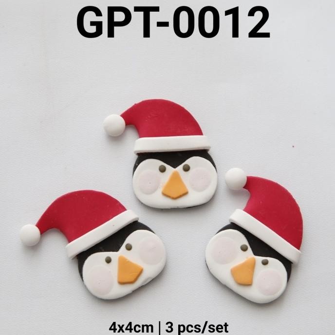 

Buruan serbu] GPT-0012 Hiasan kue natal christmas gumpaste penguin natal christmas
