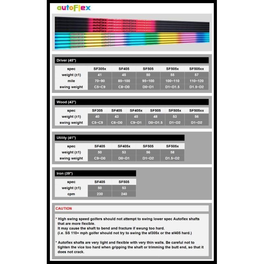 Terlaris Autoflex Driver Shaft Good Quality