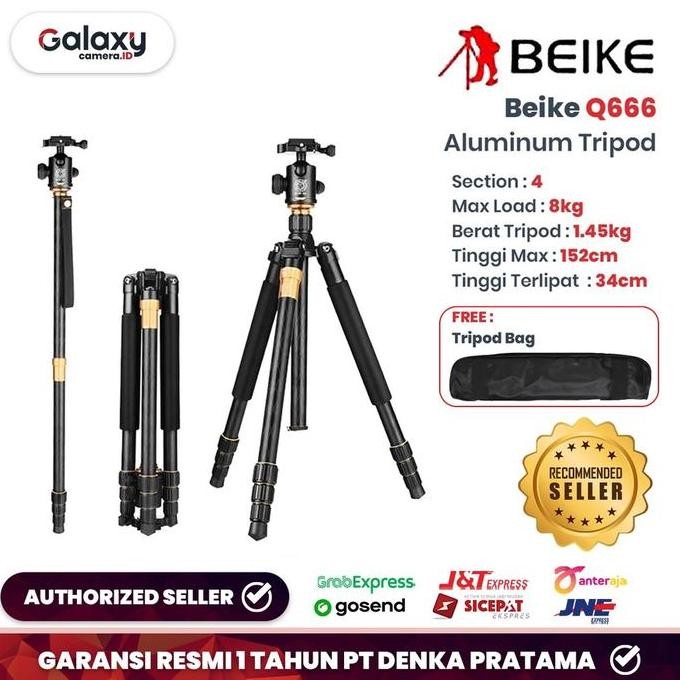 Tripod Beike Q666 Tripod Kamera Asli