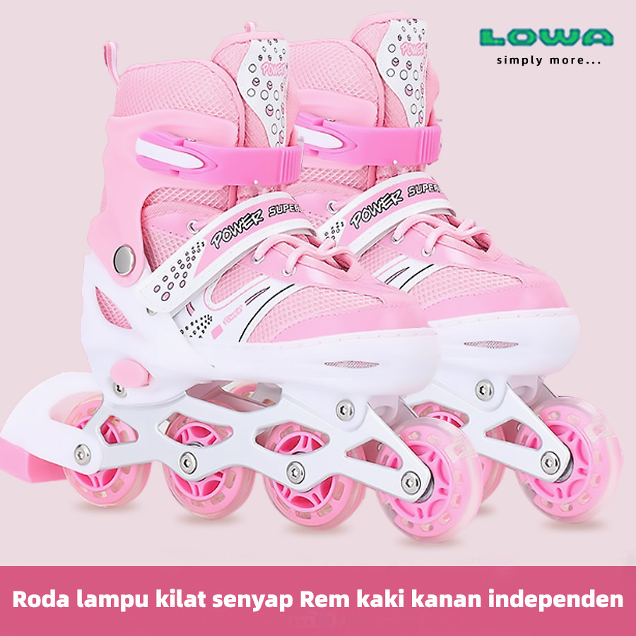 KS LOWAAnak-anak Sepatu Roda Anak Perempuan Anak Laki-laki Ukuran yang dapat disesuaikan 3-12 tahun