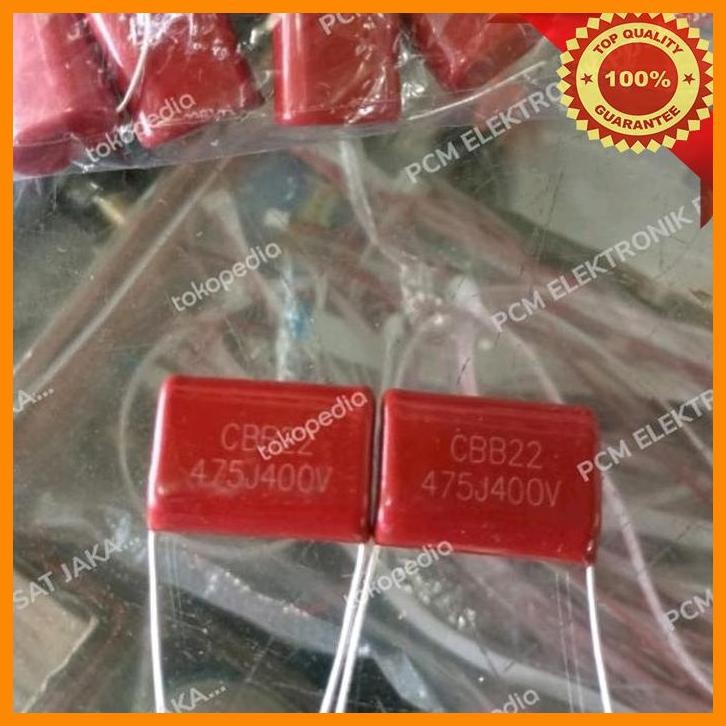 [PEP] KAPASITOR CAPACITOR MILAR MYLAR MERAH MESIN LAS 475J 475 400V=475K