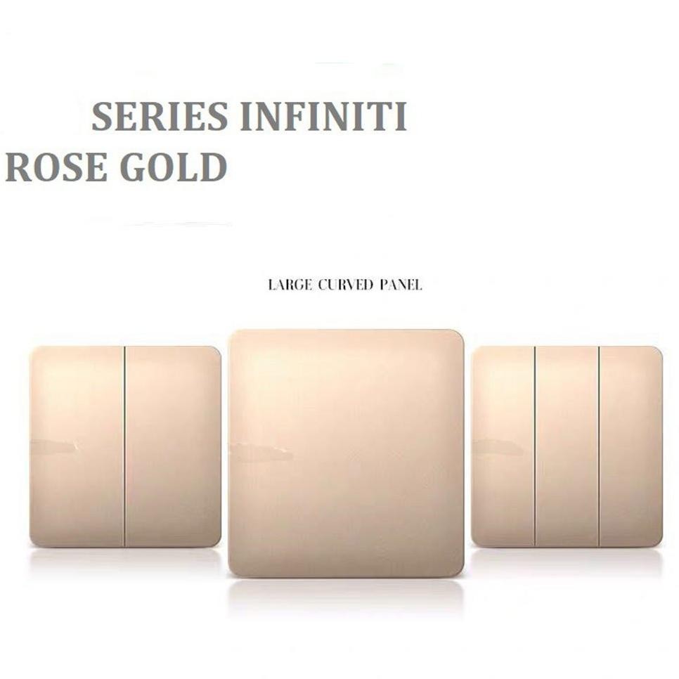 HJK COZY Infinity Gold /Stop Kontak/Saklar Lampu/ Sakelar / Cetekan Saklar Rumah Gabungan saklar ros