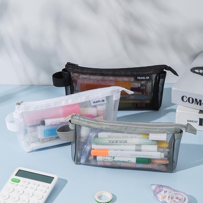 

Et-98 Tempat Pensil Lapisan Tunggal Transparan A6 Tempat Pensil Segitiga Tiga Dimensi Tempat Pensil Tas Subjek Lapisan Ganda A4 A6 Jala Dan Lapisan Ganda