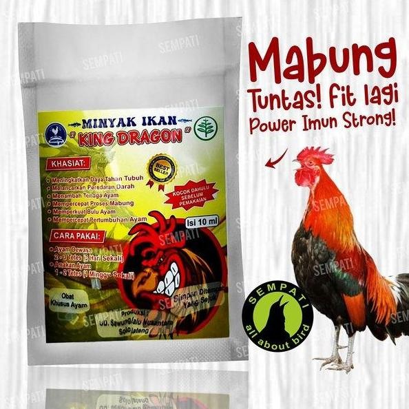 

Terlaris Minyak Ikan King Dragon Vitamin Suplemen Ayam Jantan Laga Betina Ternak Fish Oil Liquid 10Ml Minyak Ikan Cair Tetes