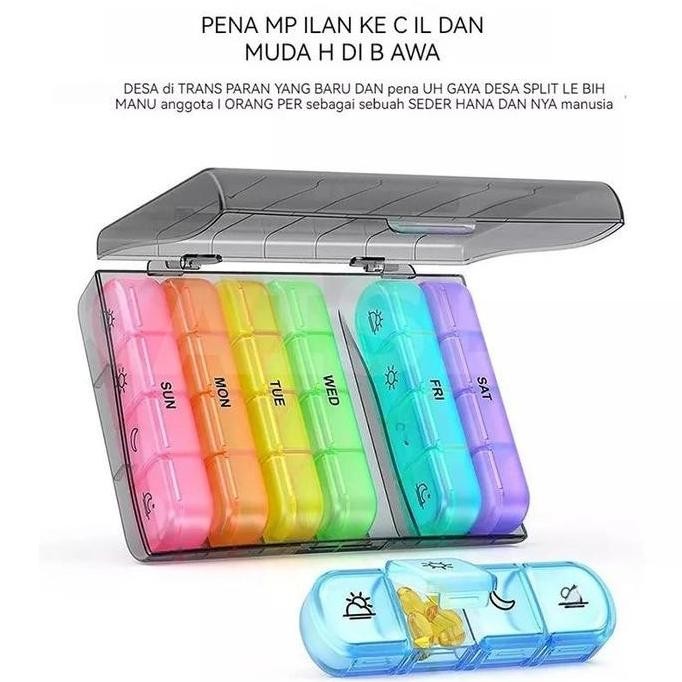 

Terlaris Kotak Organizer Obat Pil / Vitamin / Ikan / Minyak Portable 21 Sekat 3 Hari Anti Air / Debu Tbk