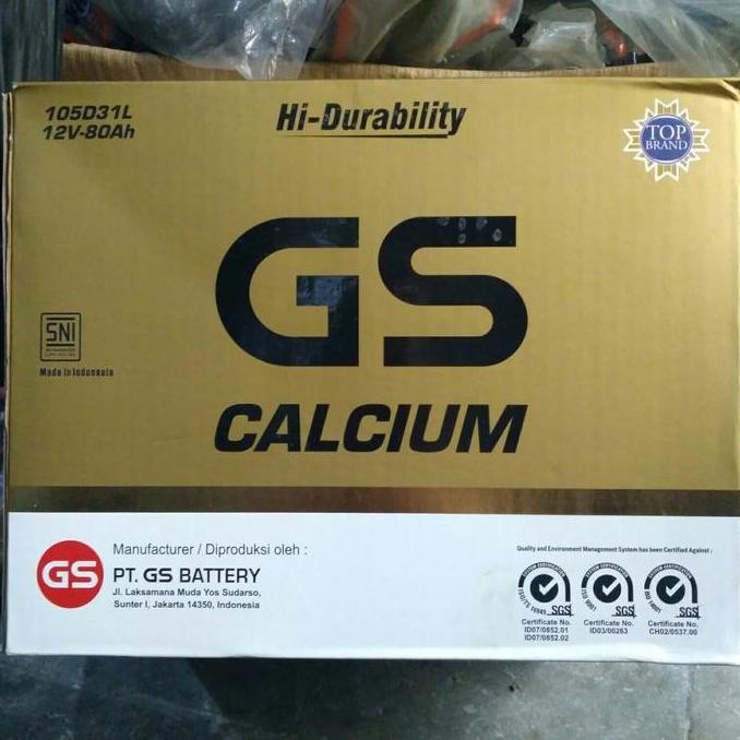 Aki Mobil Battery Gs Astra Type Calcium 105D31L 12Volt 80Amper,