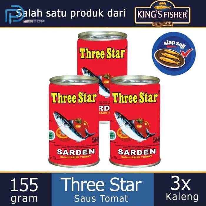 

BARU KTMSTORE PAKET 3 PCS THREE STAR SARDEN MINI SAUS TOMAT MAKANAN KALENG 155 G