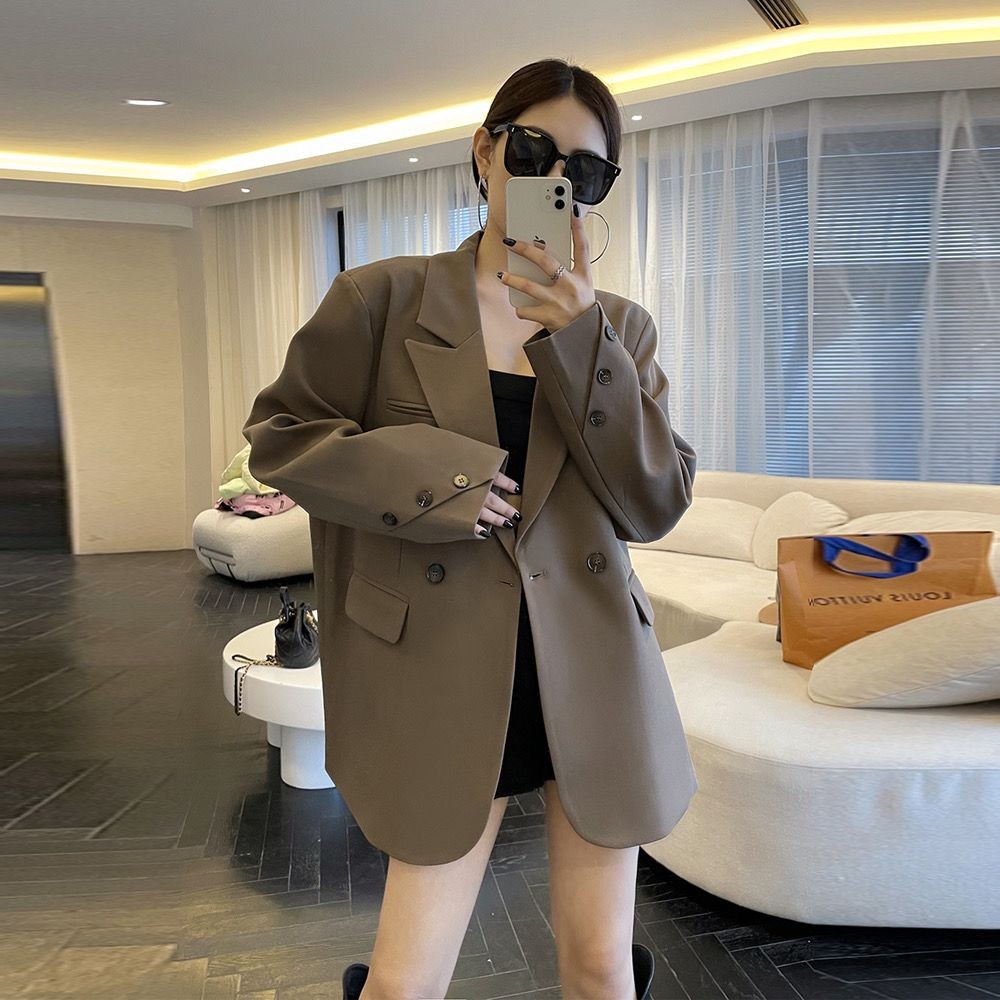 Women's Mid-Length Casual Loose Blazer Suit Jacket