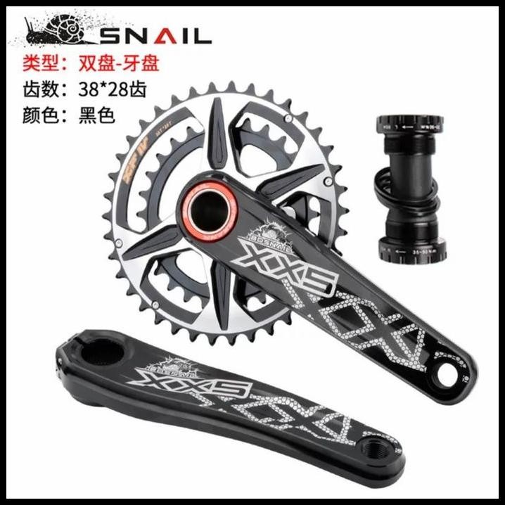 Snail Gxp Crankset Doubel Chainring 38T 28T Crank Set Gxp Direct Mount