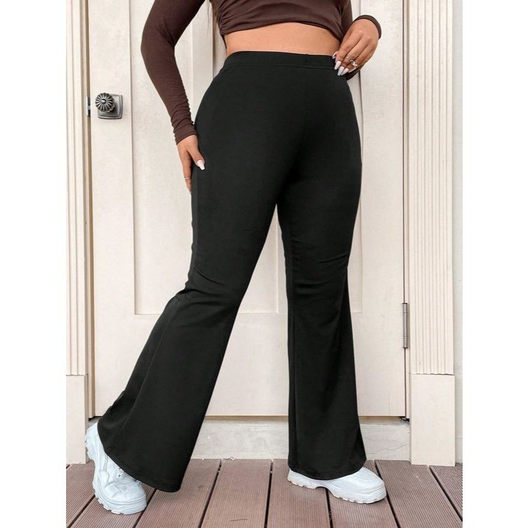Celana Kulot Wanita Jumbo Full Karet Pinggang s/d 130cm Nyaman- Flare Pants Jumbo - Sena Pants - Cha