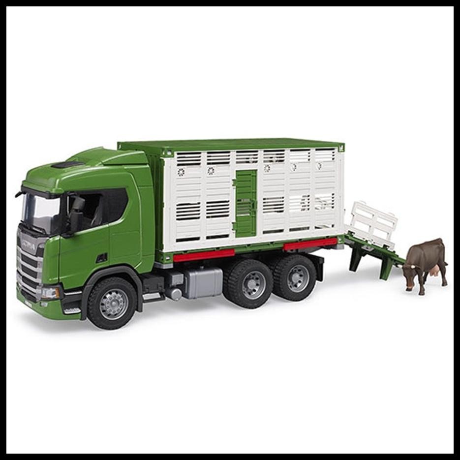Ready Bruder 3548 Scania Super 560R Cattle Transportation Truck With 1 Cattle - Mainan Miniatur Truk