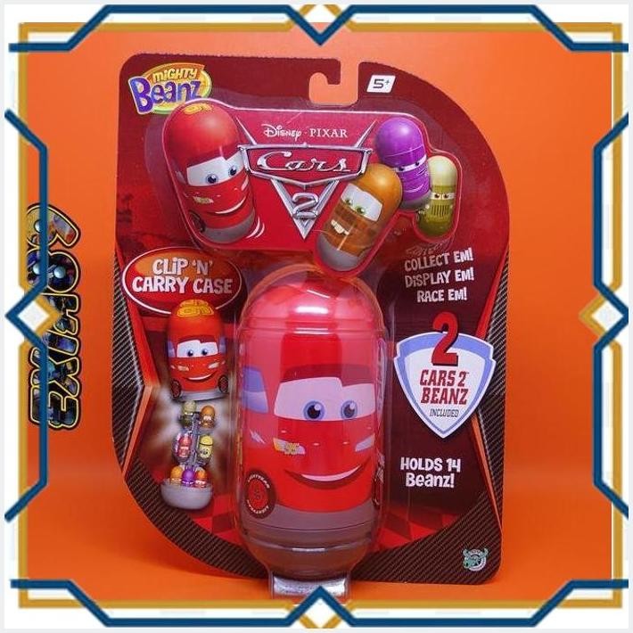[exi] mighty beanz disney pixar cars 2 clip & carry case