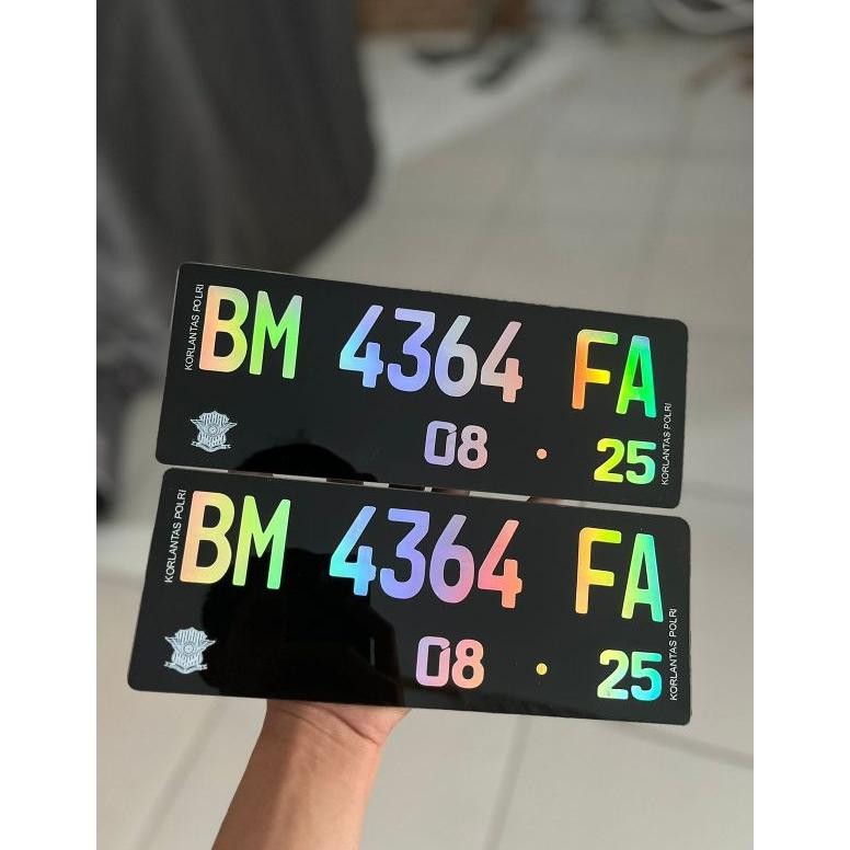 Plat motor akrilik - Plat nomor Custom Hologram