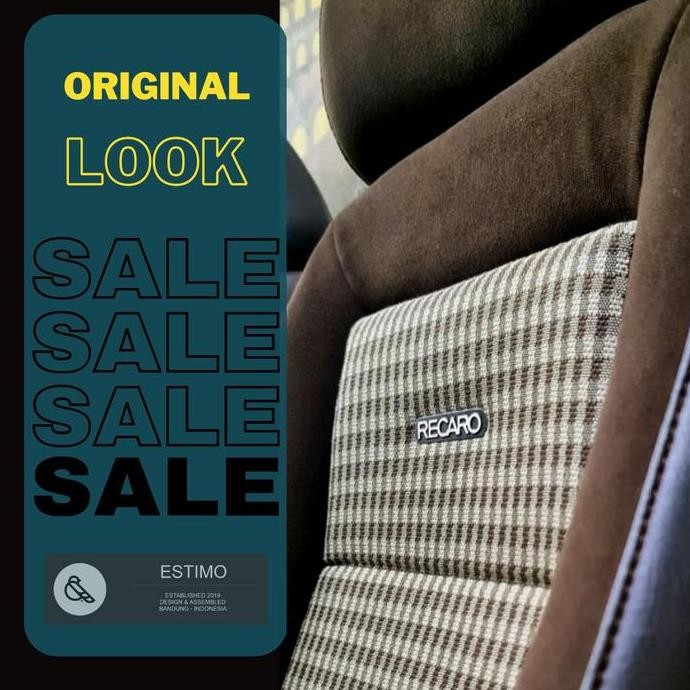 BEBAS ONGKIR - Kain Jok Mobil Tartan coklat muda