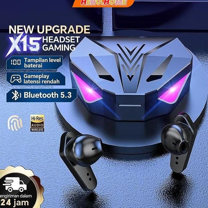TWS Gaming Headset X15/M28/M90 Pro  Wireless Bluetooth 0-latency Earphone   LED Smart Display  Doubl