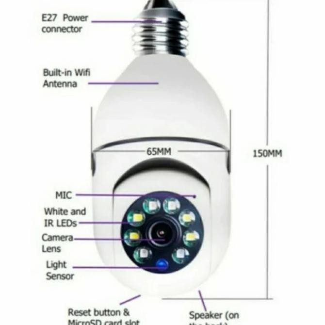 KAMERA CCTV WIFI BENTUK BOHLAM/ LAMPU V380