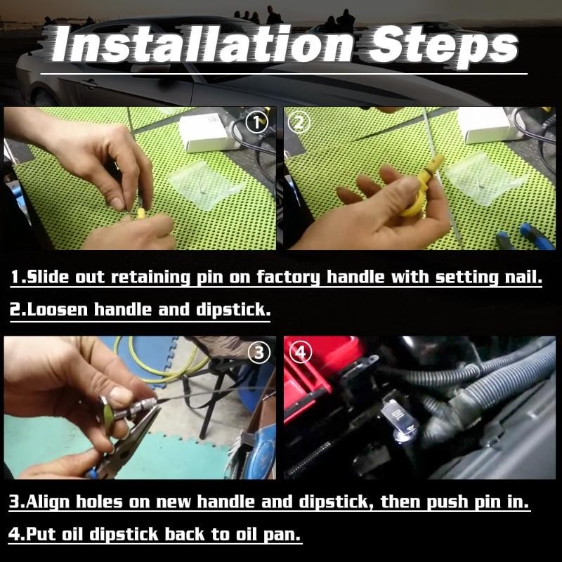 Dipstick Oli Mesin Mobil Universal Bahan Aluminum Warna Merah  Dipstick Handle Tarik Oli Mesin Mobil