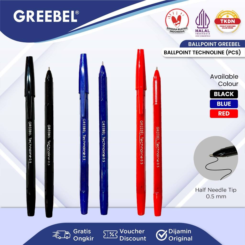 

GREEBEL Pulpen Ballpen / Technoline 0.5 (1PCS) / Ballpoint Bolpen Bolpoin Pena Gel