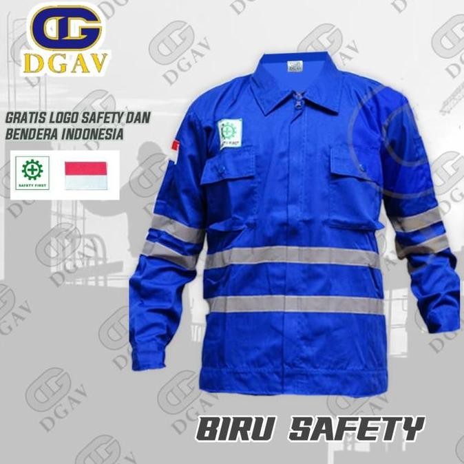 . Wearpack safety,baju kerja,seragam kerja warna biru Benhur polos