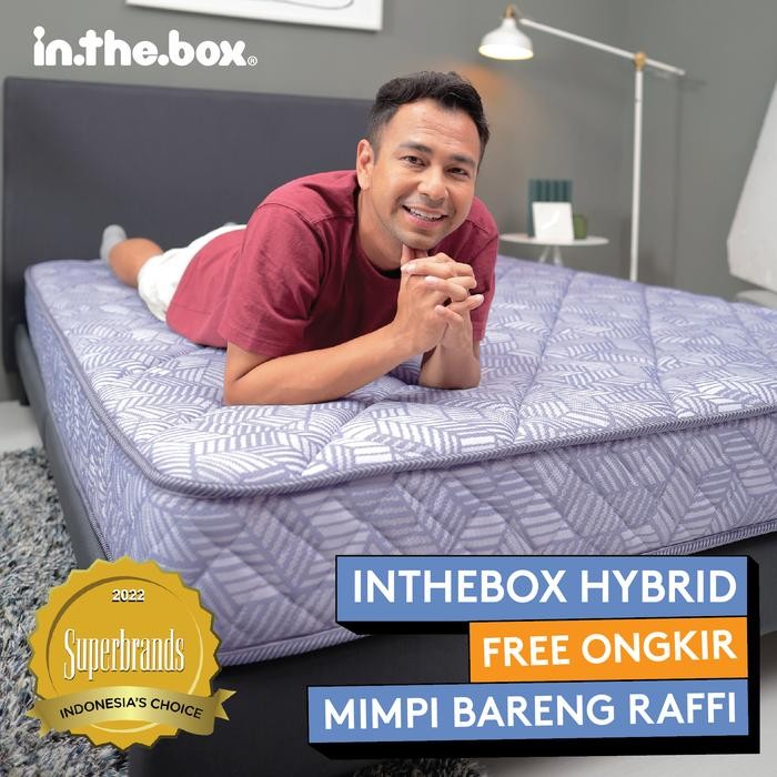 Kasur Busa IN THE BOX HYBRID Ukuran 140x200 - FREE BANTAL
