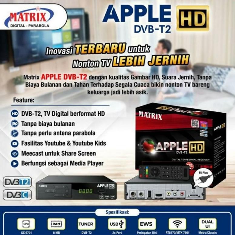 STB SET TOP BOX TV DIGITAL DTV T2 MATRIX HD APPLE GARUDA