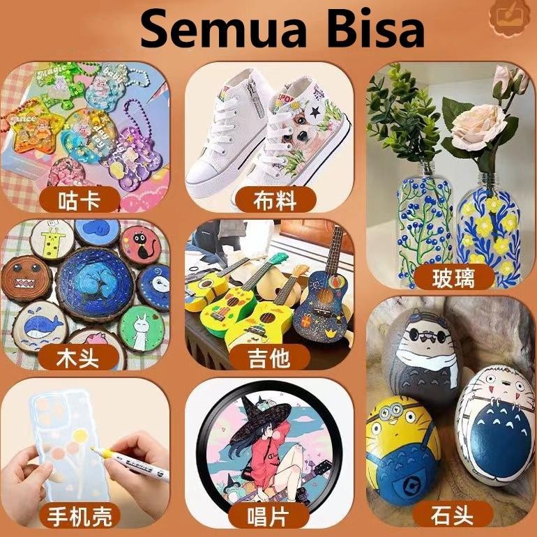 

KEKINIAN 1 SET 12 & 24 WARNA PEN ACRYLIC MARKER WATERPROOF SUMDGEPROOF BISA UNTUK LUKIS DI BAJU, SEPATU DLL TERLARIS