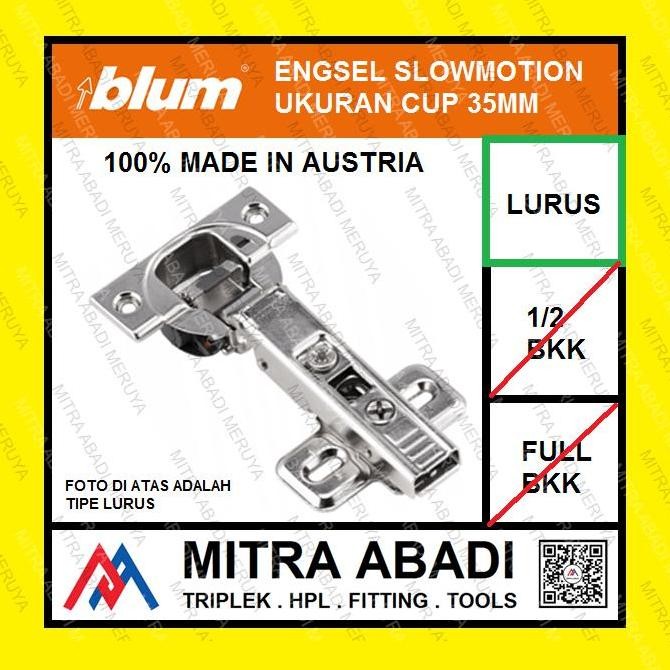 Engsel BLUM Engsel Sendok BLUM Slowmotion Lurus