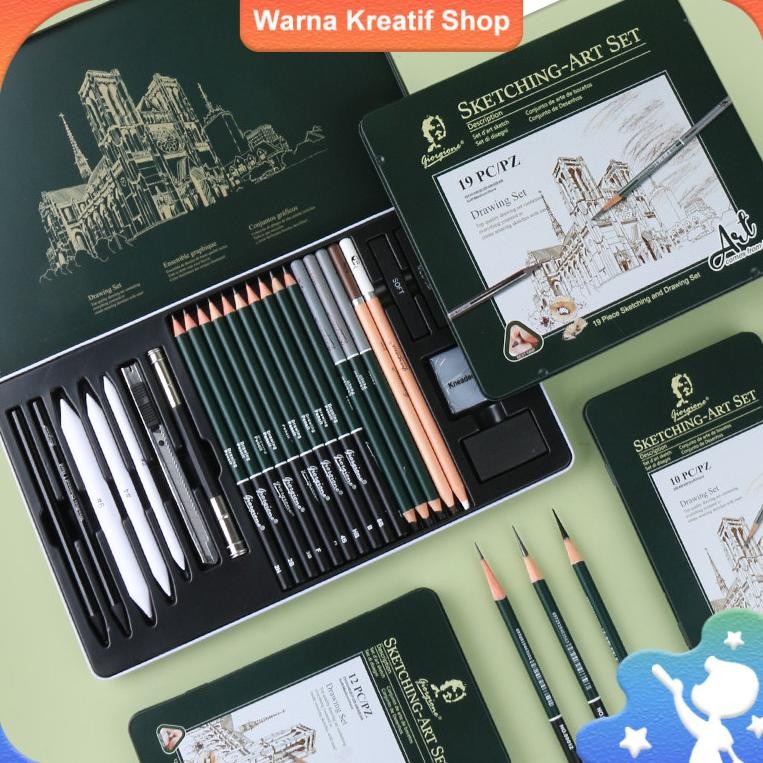 

TERLARIS Giorgione Sketching Pencil Set for Art Students Charcoal Pencil for Beginners Meliputi Berbagai Pensil dan Alat untuk Melukis dan Sketsa Siap kirim