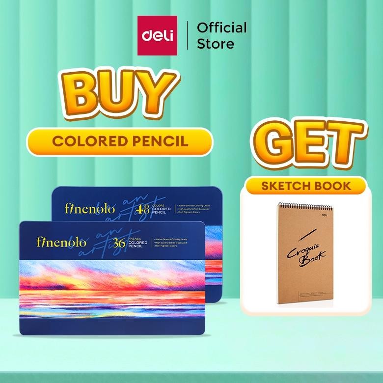 

READY STOK Deli Colored Pencil / Pensil Warna 24 36 48 72 Warna Lebih Panjang Teknologi Hybrid EC122 Siap kirim